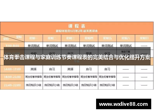 体育拳击课程与家庭训练节奏课程表的完美结合与优化提升方案